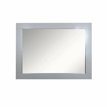 COMFORTCORRECT 23 in. Wood Frame Mirror, Light Gray CO2798992